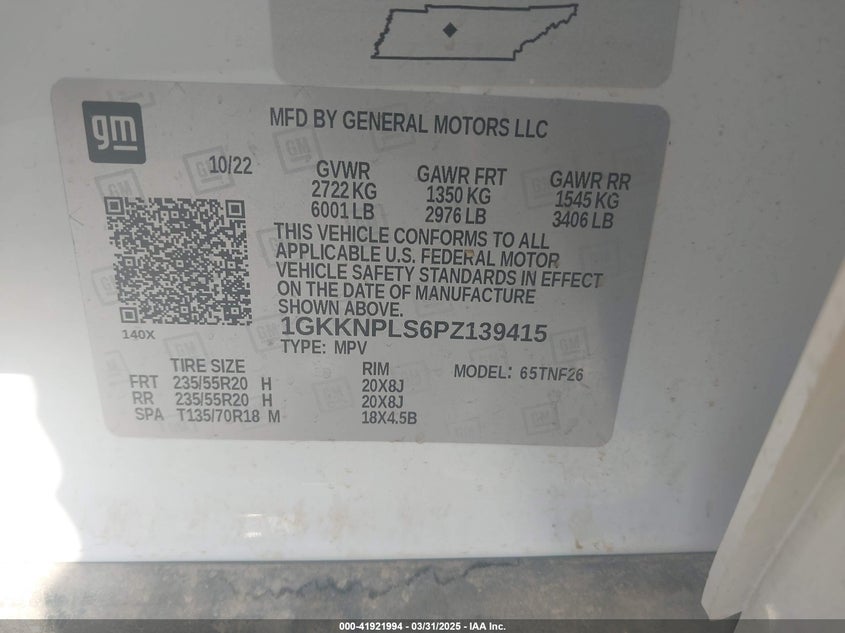 2023 GMC ACADIA FWD DENALI - 1GKKNPLS6PZ139415