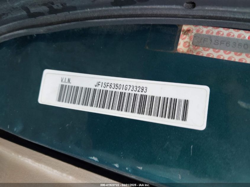2001 Subaru Forester L VIN: JF1SF63501G733293 Lot: 41922722