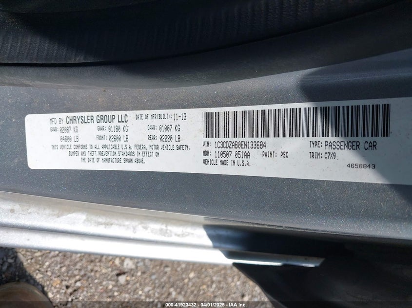 2014 DODGE AVENGER SE - 1C3CDZAB0EN133684