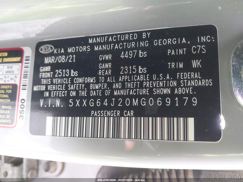 2021 KIA K5 GT-LINE - 5XXG64J20MG069179