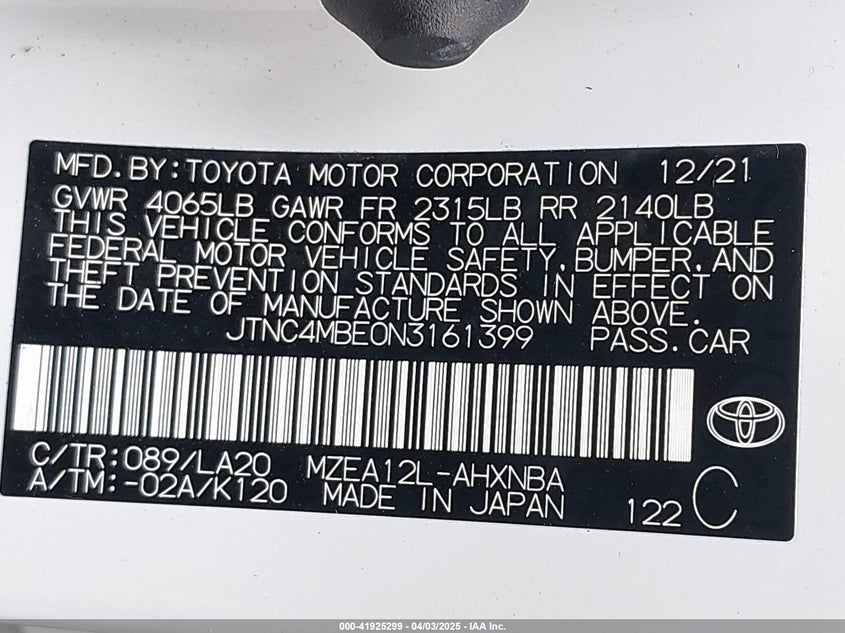 2022 TOYOTA COROLLA XSE - JTNC4MBE0N3161399