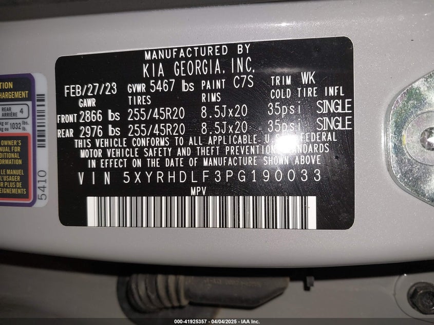 2023 KIA SORENTO X-LINE EX - 5XYRHDLF3PG190033