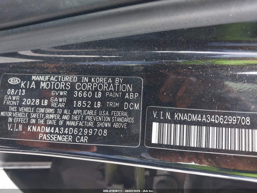 2013 KIA RIO LX - KNADM4A34D6299708