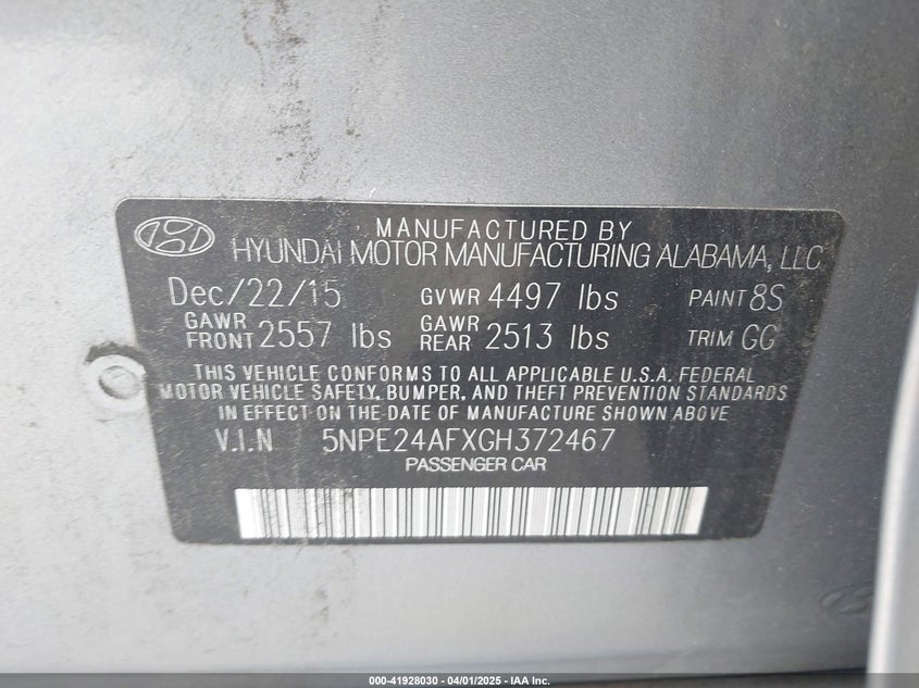 2016 HYUNDAI SONATA SE - 5NPE24AFXGH372467