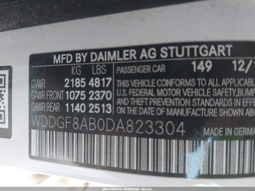 2013 Mercedes-Benz C 300 Luxury 4Matic/Sport 4Matic VIN: WDDGF8AB0DA823304 Lot: 41929712