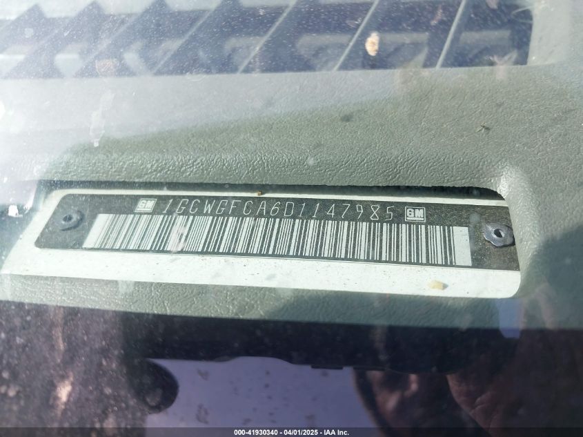 2013 Chevrolet Express 2500 Work Van VIN: 1GCWGFCA6D1147985 Lot: 41930340