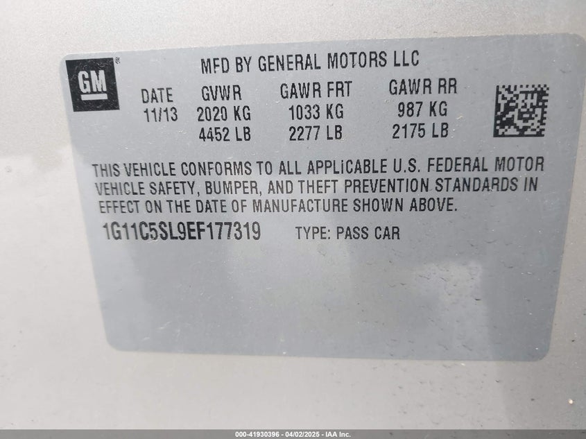 2014 CHEVROLET MALIBU 1LT - 1G11C5SL9EF177319