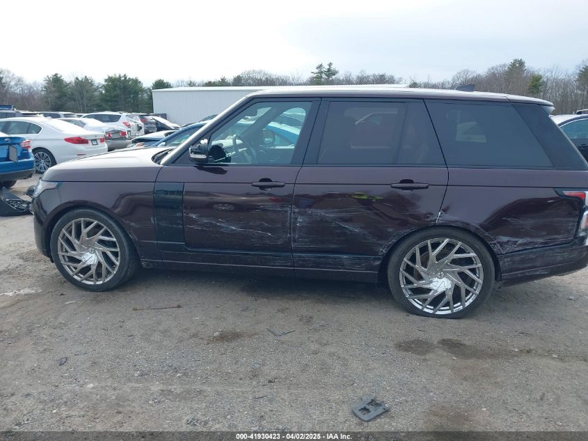 2018 Land Rover Range Rover 3.0L V6 Supercharged VIN: SALGR2RV3JA502908 Lot: 41930423