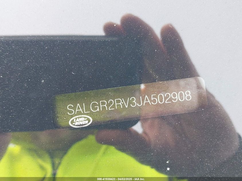 2018 Land Rover Range Rover 3.0L V6 Supercharged VIN: SALGR2RV3JA502908 Lot: 41930423