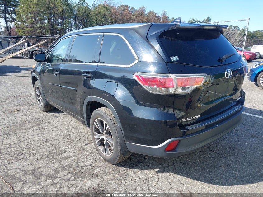 2016 TOYOTA HIGHLANDER VIN: 5TDJKRFH1GS287596