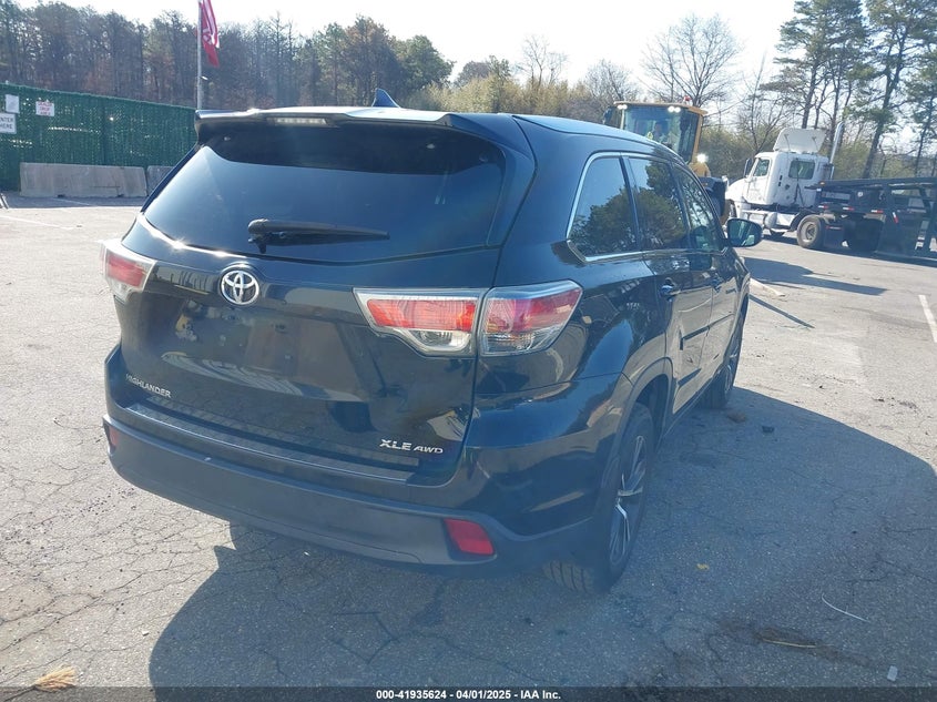 2016 TOYOTA HIGHLANDER VIN: 5TDJKRFH1GS287596