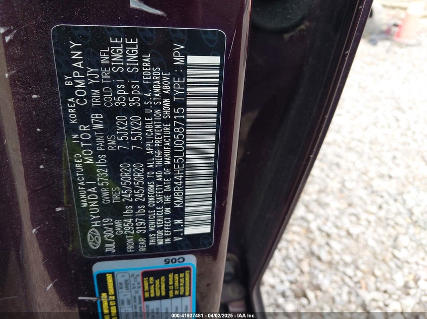 2020 HYUNDAI PALISADE SEL - KM8R44HE5LU058715