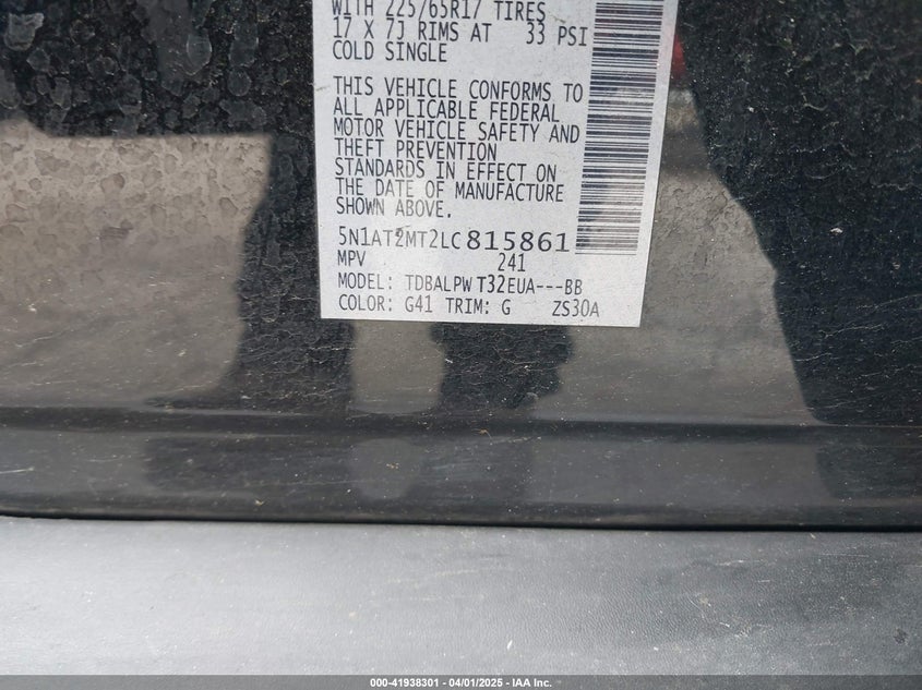 2020 NISSAN ROGUE S FWD - 5N1AT2MT2LC815861