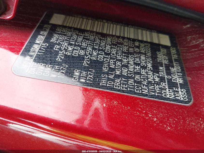 2016 Nissan Juke Nismo/S/Sl/Sv VIN: JN8AF5MR2GT603313 Lot: 41938509