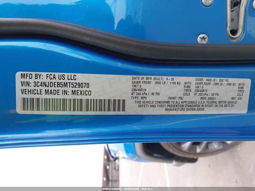 2021 JEEP COMPASS 80TH ANNIVERSARY 4X4 - 3C4NJDEB5MT529070