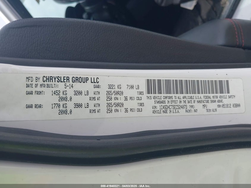 2014 DODGE DURANGO R/T - 1C4SDHCT5EC524073