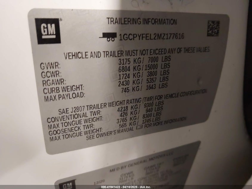 2021 CHEVROLET SILVERADO 1500 4WD  SHORT BED LT TRAIL BOSS - 1GCPYFEL2MZ177616