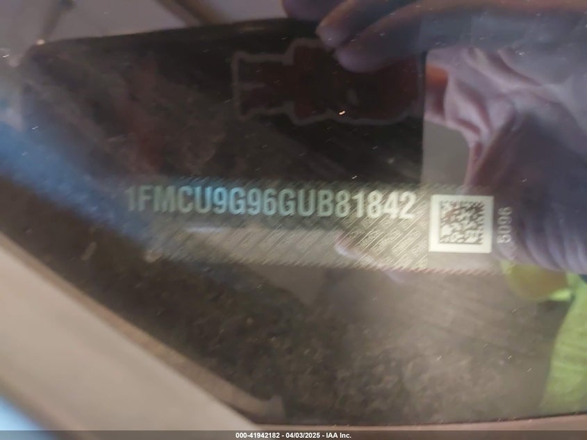 2016 FORD ESCAPE VIN: 1FMCU9G96GUB81842