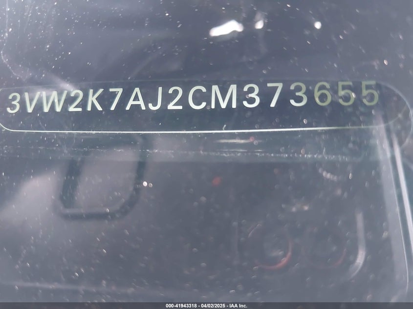 2012 Volkswagen Jetta 2.0L S VIN: 3VW2K7AJ2CM373655 Lot: 41943318