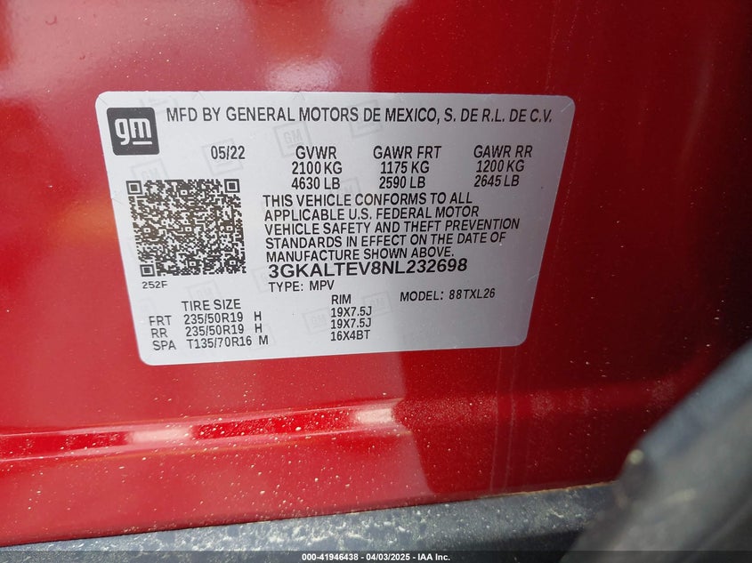 2022 GMC TERRAIN AWD SLE - 3GKALTEV8NL232698