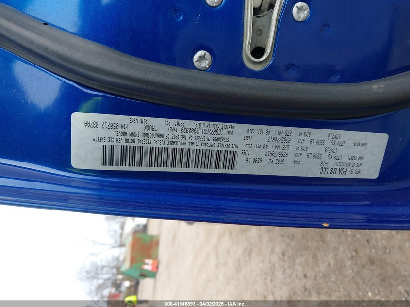 2018 RAM 1500 BIG HORN  4X4 6'4 BOX/HARVEST  4X4 6'4 BOX/LONE STAR  4X4 6'4 BOX/SLT  4X4 6'4 BOX - 1C6RR7GG1JS300930