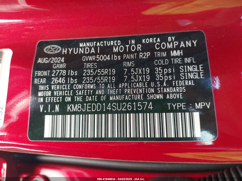 2025 HYUNDAI TUCSON HYBRID LIMITED - KM8JEDD14SU261574