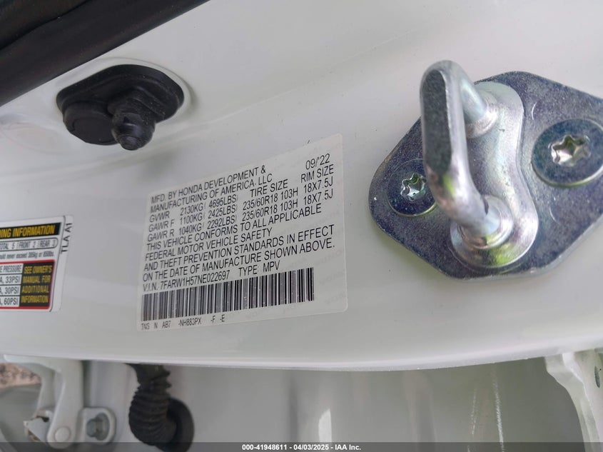 2022 HONDA CR-V 2WD EX - 7FARW1H57NE022697