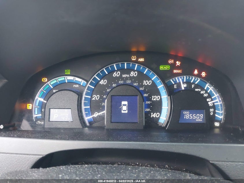 2012 TOYOTA CAMRY HYBRID VIN: 4T1BD1FK5CU012665