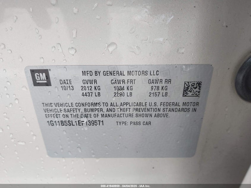 2014 CHEVROLET MALIBU 1LS - 1G11B5SL1EF139571