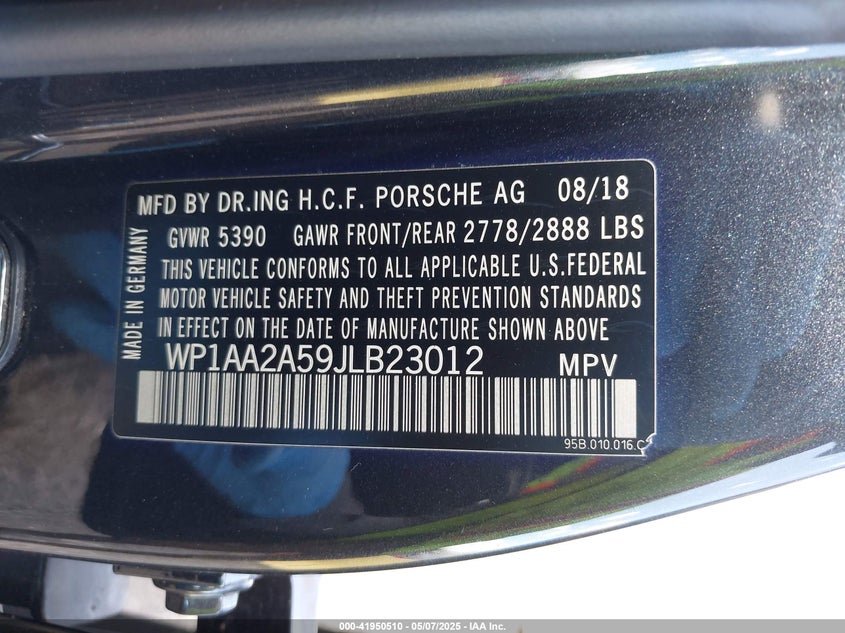 2018 Porsche Macan Sport Edition VIN: WP1AA2A59JLB23012 Lot: 41950510