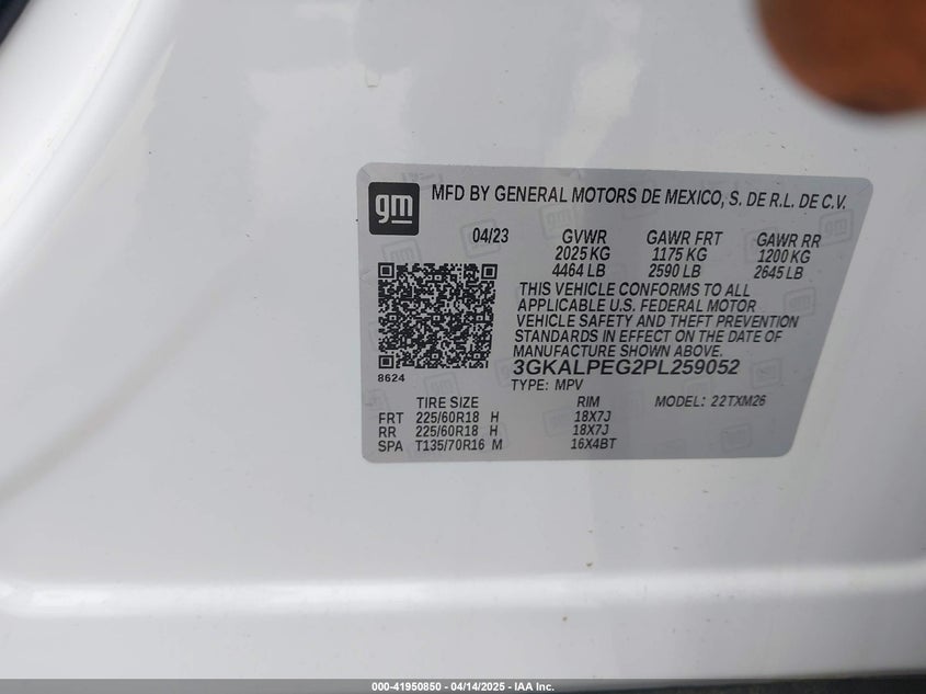 2023 GMC Terrain Fwd Slt VIN: 3GKALPEG2PL259052 Lot: 41950850