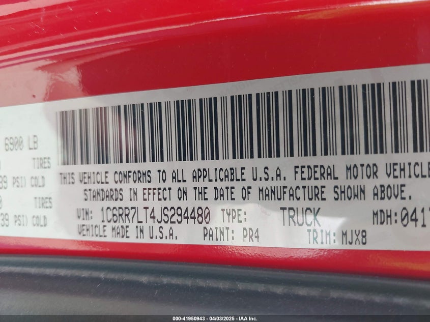 2018 RAM 1500 BIG HORN  4X4 5'7 BOX - 1C6RR7LT4JS294480