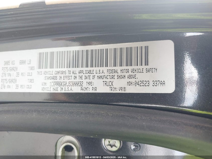 2018 RAM 1500 ST - 1C6RR6KG0JS300032