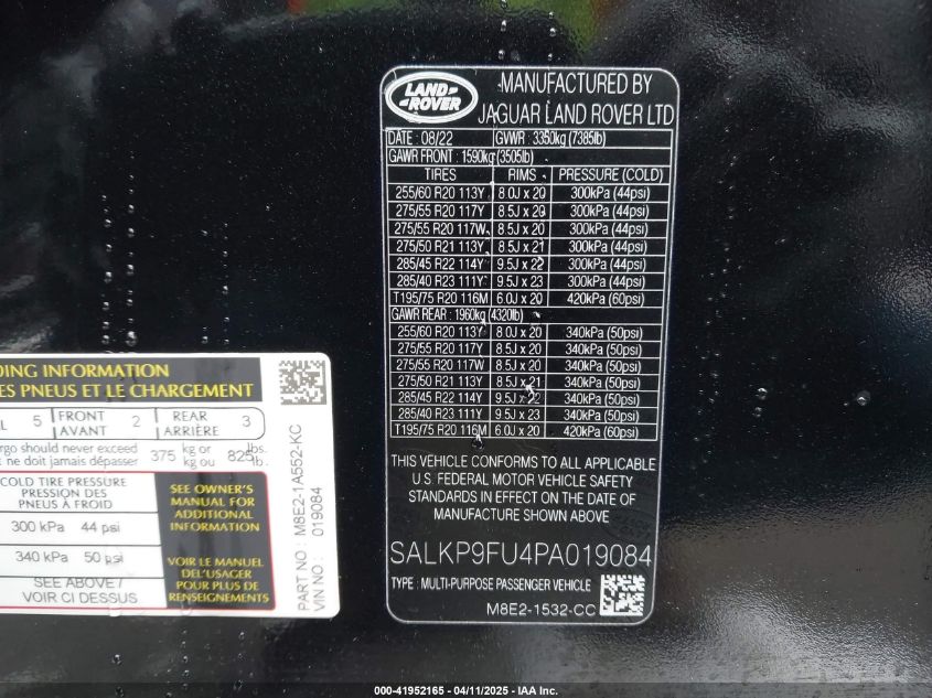 2023 Land Rover Range Rover - SALKP9FU4PA019084