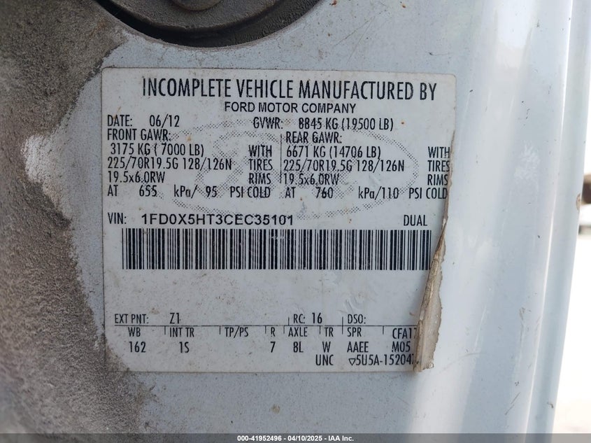 2012 FORD F550 TRUCK N/A