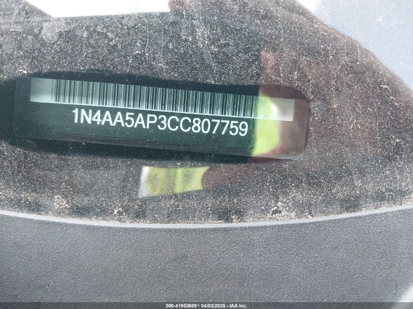 2012 Nissan Maxima 3.5 Sv VIN: 1N4AA5AP3CC807759 Lot: 41952608