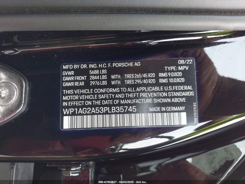 2023 Porsche Macan - WP1AG2A53PLB35745