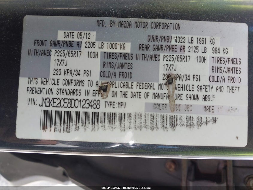 2013 MAZDA CX-5 TOURING - JM3KE2CE8D0123488