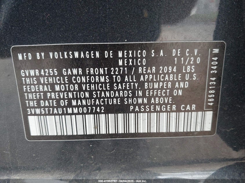 2021 VOLKSWAGEN GOLF GTI 2.0T AUTOBAHN/2.0T S/2.0T SE - 3VW5T7AU1MM007742