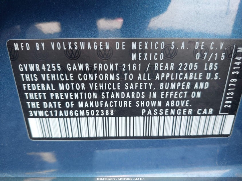 2016 VOLKSWAGEN GOLF SPORTWAGEN TSI S 4-DOOR 3VWC17AU6GM502388