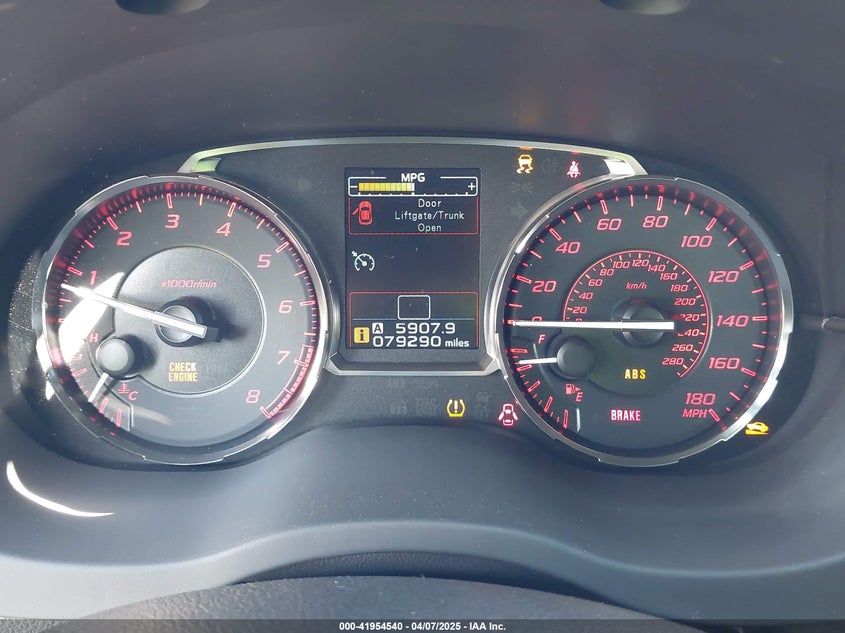 2017 SUBARU WRX VIN: JF1VA1B60H9809215