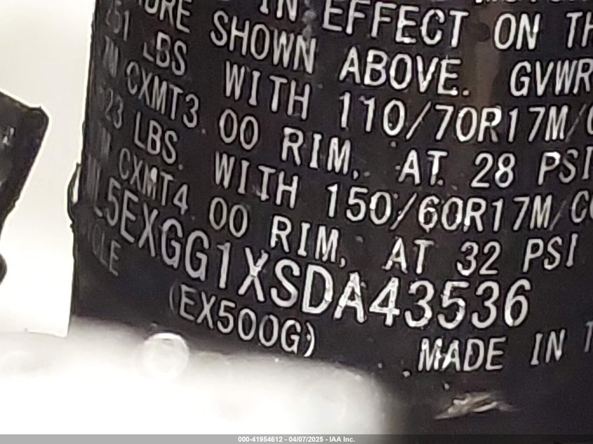 2025 KAWASAKI EX500 - ML5EXGG1XSDA43536