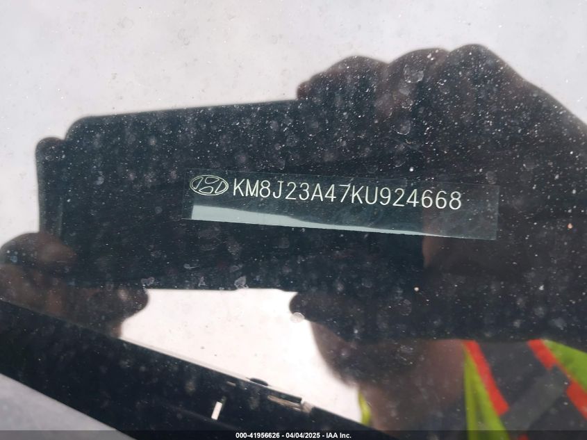 2019 Hyundai Tucson Se VIN: KM8J23A47KU924668 Lot: 41956626