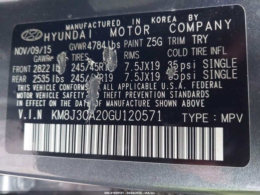 2016 HYUNDAI TUCSON LIMITED - KM8J3CA20GU120571