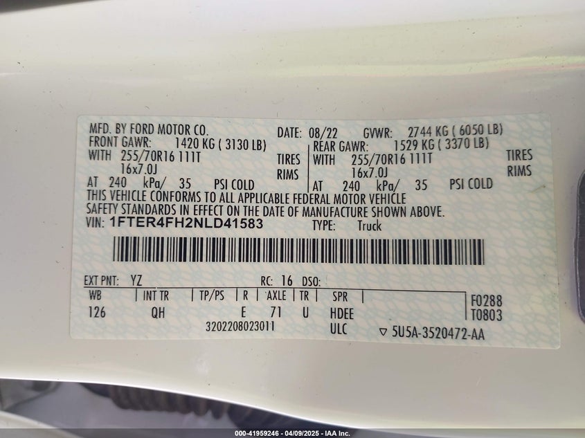 2022 FORD RANGER XL - 1FTER4FH2NLD41583