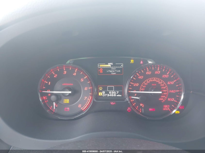 2017 SUBARU WRX VIN: JF1VA1B60H9820747