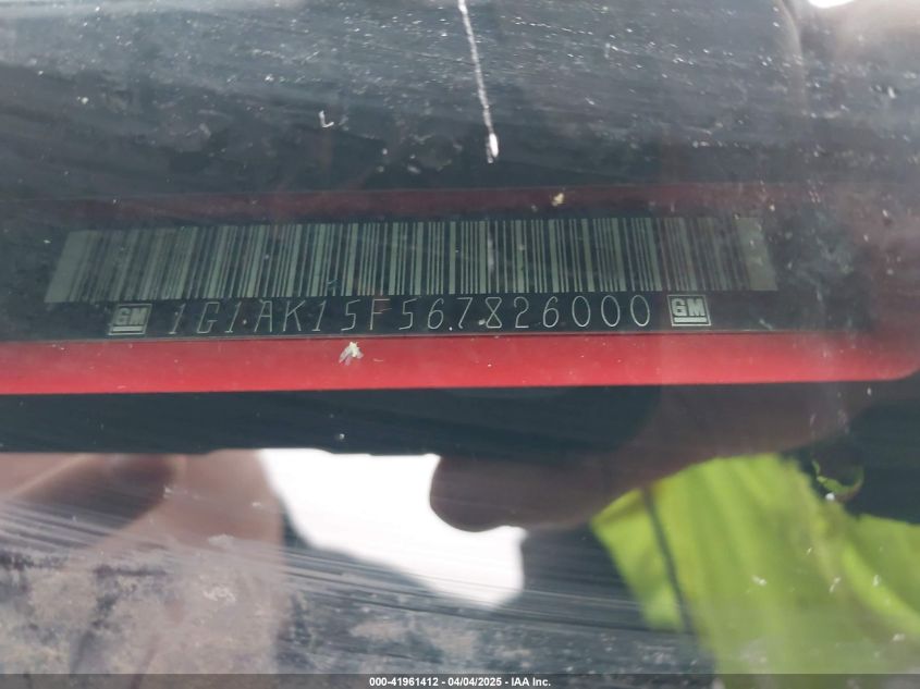 2006 Chevrolet Cobalt Ls VIN: 1G1AK15F567826000 Lot: 41961412