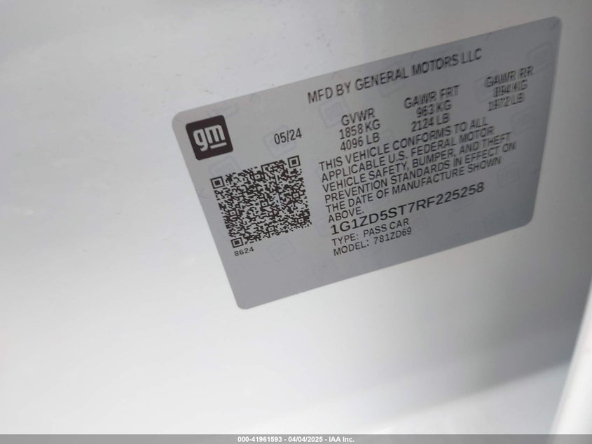 2024 CHEVROLET MALIBU FWD 1LT - 1G1ZD5ST7RF225258