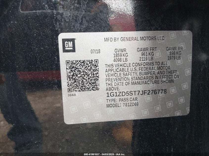 2018 CHEVROLET MALIBU LT - 1G1ZD5ST7JF276778