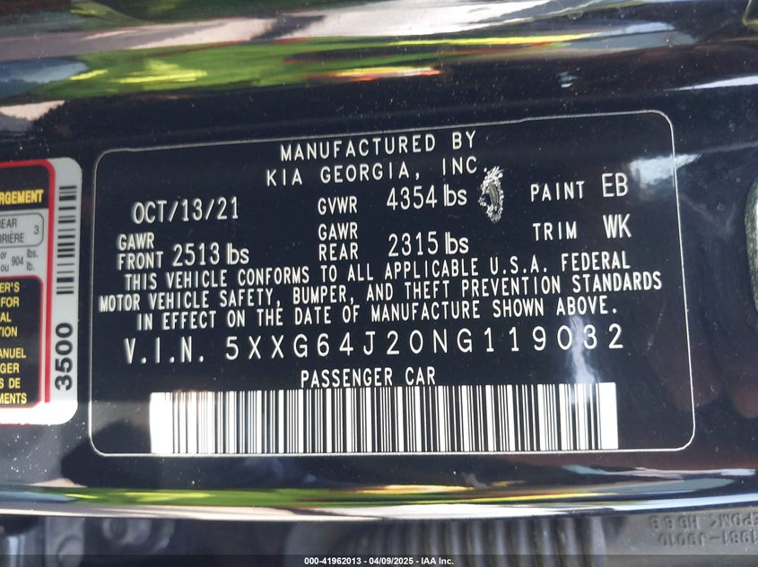 2022 KIA K5 GT LINE - 5XXG64J20NG119032